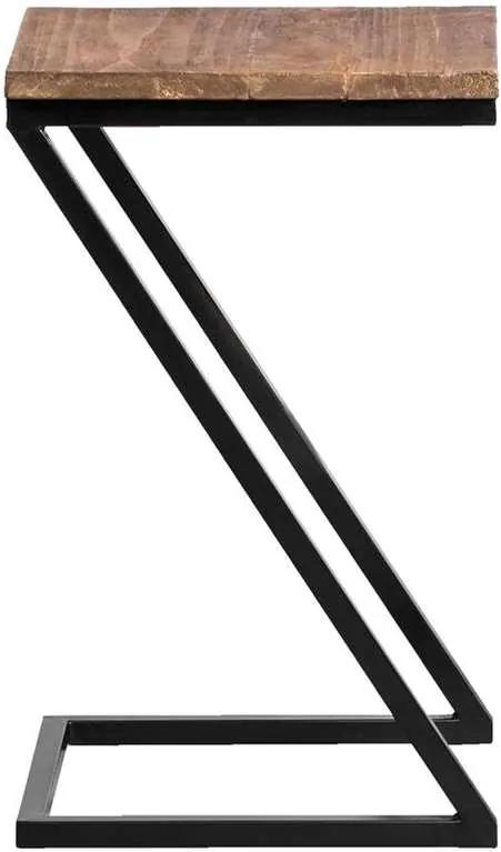 Bijzettafel Ravenna - zwart/naturel - 56x35x35 cm - Leen Bakker
