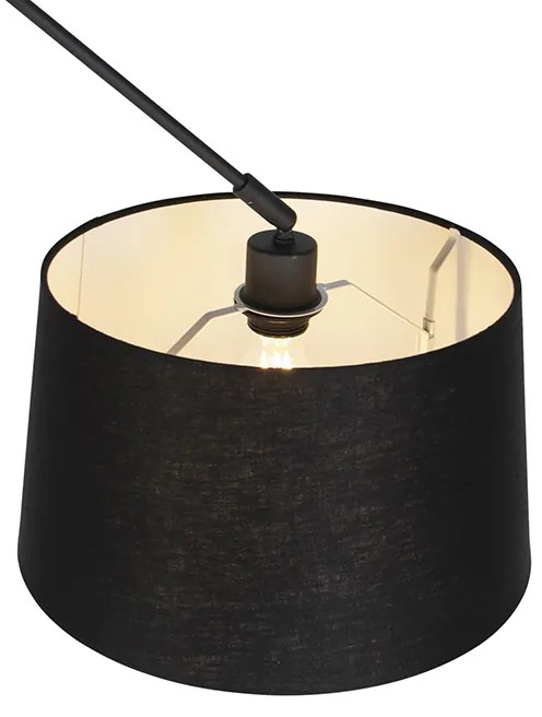 Hanglamp zwart met linnen kap zwart 35 cm - Blitz