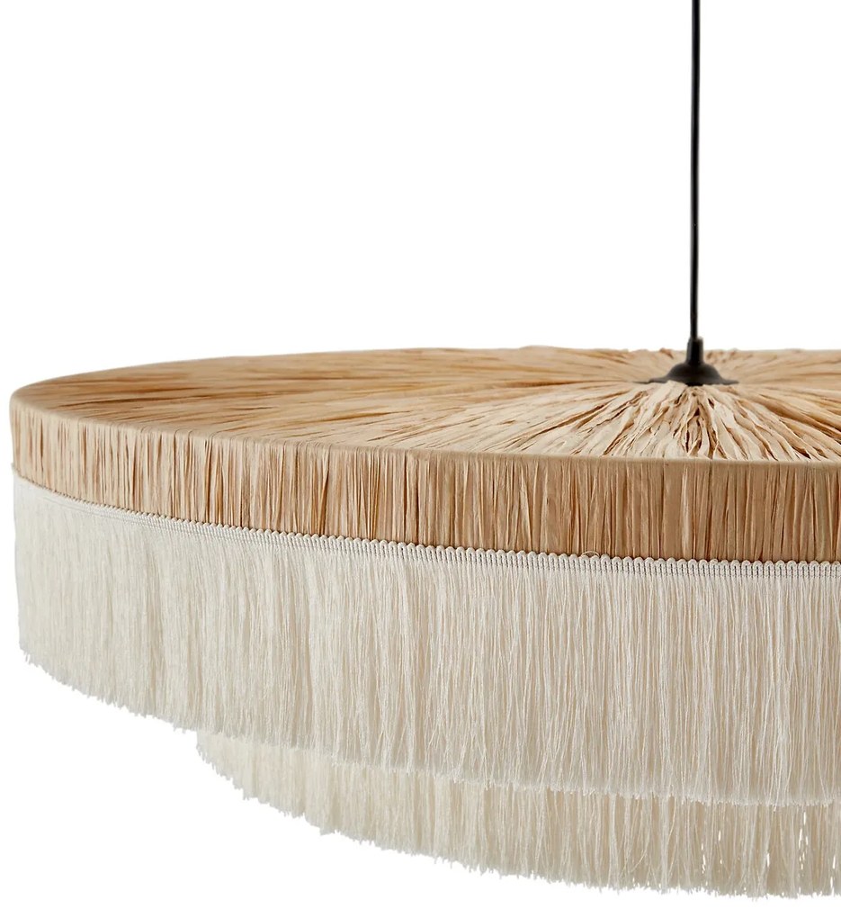 Hanglamp in raffia met franjesØ86 cm, Kavi.