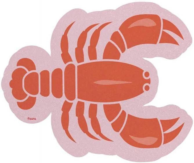 Fisura Placemat Lobster 50 X 40 Cm Pvc Roze/Rood