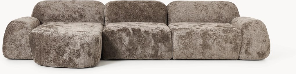 Modulaire teddy-bouclé hoekbank Wolke (4-zits)