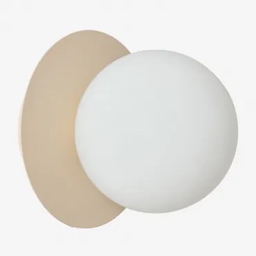 Anine Wandlamp Van Ijzer En Glas Ø15 Cm & Tapioca Beige - Sklum