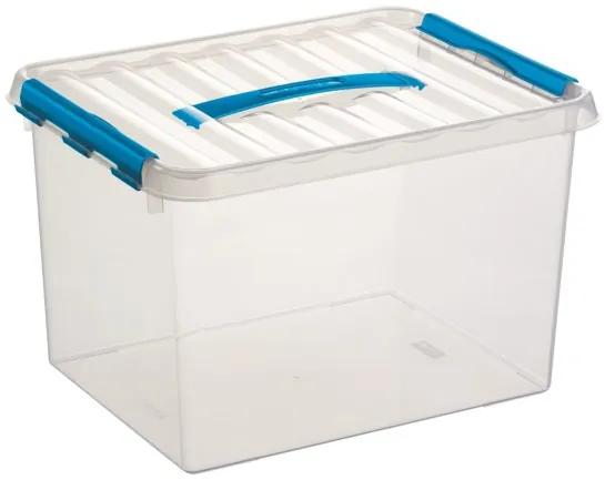Q-line Opbergbox 22L - transparant/blauw