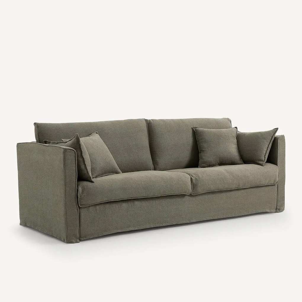 Sofa 3- of 4-zits in dik stonewashed linnen, Camille