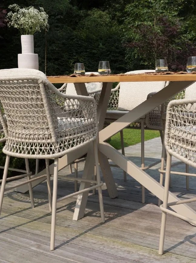 4 Seasons Outdoor Tramonti bar stoel latte SALE Tuinstoel beige weerbestendig