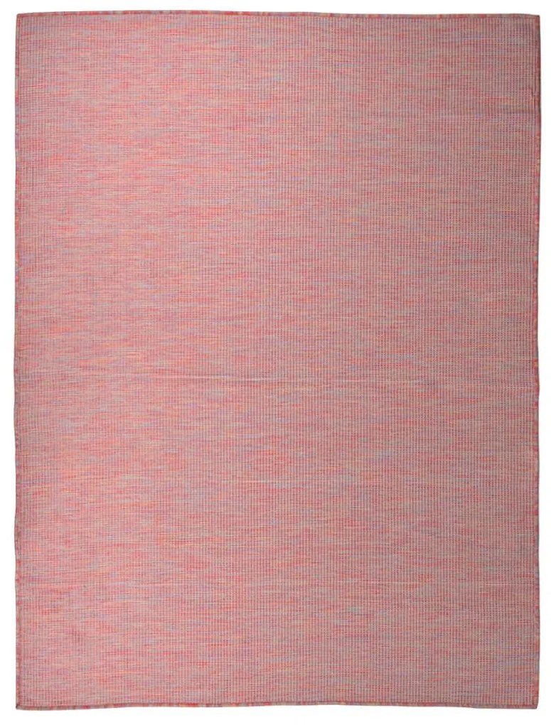 vidaXL Buitenkleed platgeweven 120x170 cm rood