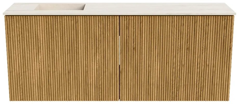 Mondiaz Joya DLux 100cm toiletmeubel oak met wastafel faye links 1 kraangat meli