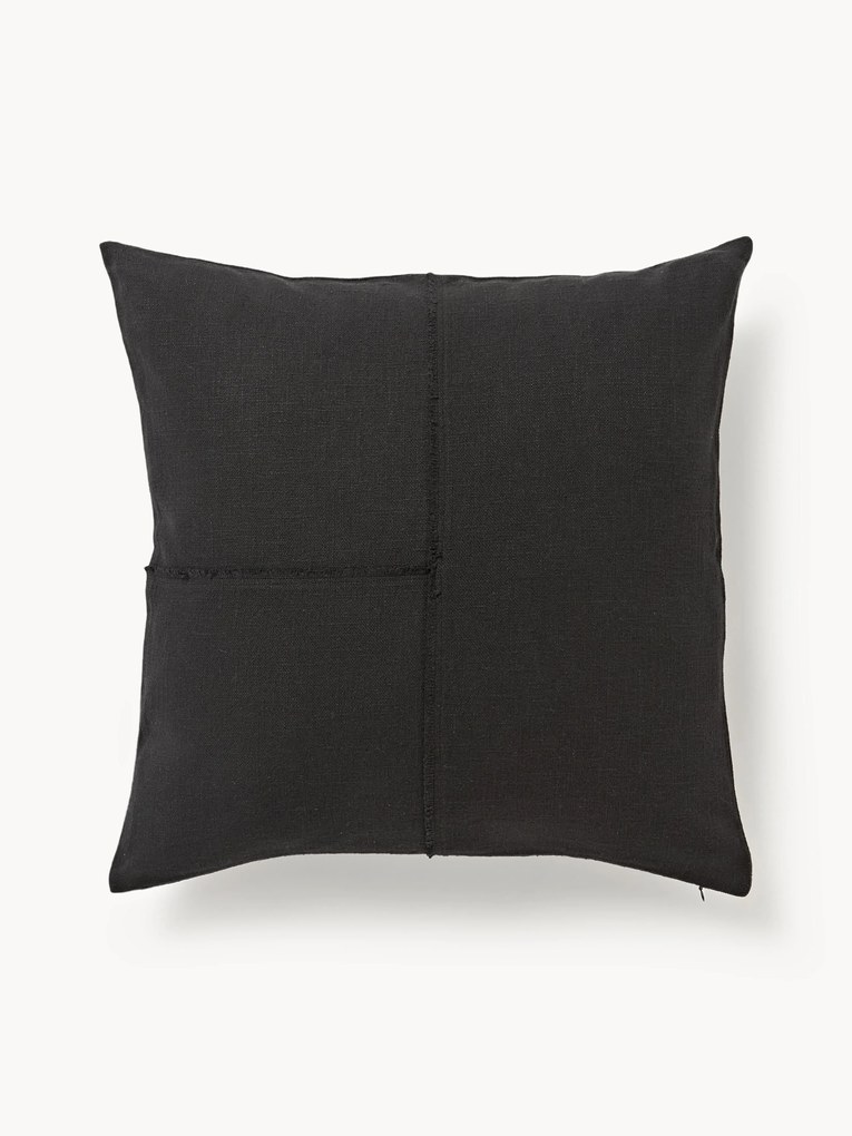 Handgeweven kussenhoes Terre met decoratieve naad