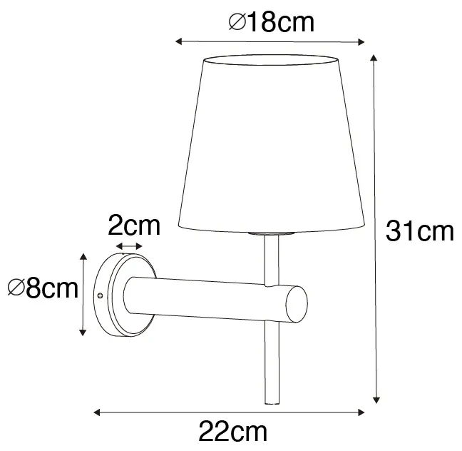 Stoffen Moderne wandlamp messing met zwart - Pluk Modern E27 rond Binnenverlichting Lamp