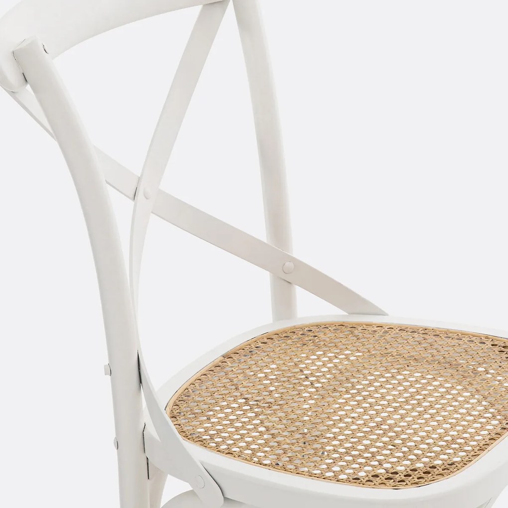 Set van 2 stoelen, hout en riet Cedak