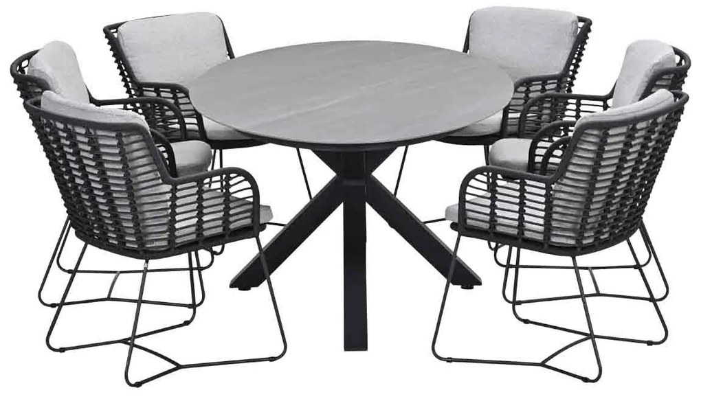 Garden Impressions Fabrice tuinset 7-delig - Scot tuintafel Napoli sand 230x115 cm