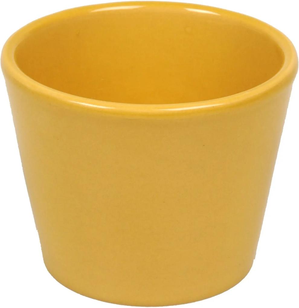 Bloempot, aardewerk, geel, Ø 7 cm