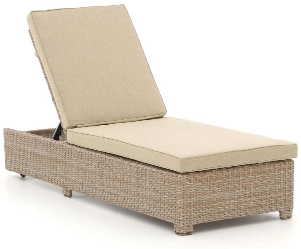 Verstelbaar ligbed Intenso  | Wicker (vlechtwerk) | Taupe - Naturel - Bruin | Ligbed met wiel | Ligstoel tuin | Strandbed  | Kees Smit Tuinmeubelen