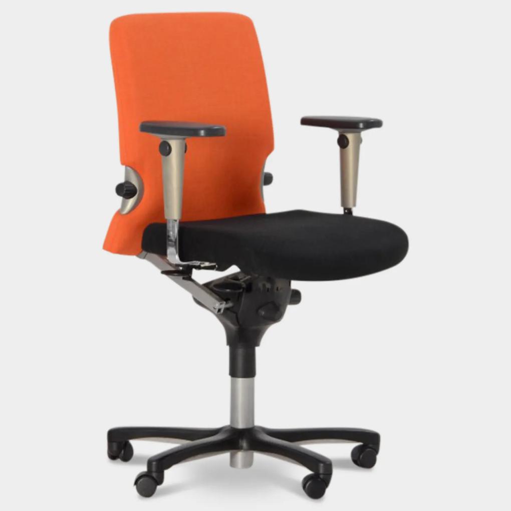 Bureaustoel Comforto 77, zwart / oranje, 3D armleggers