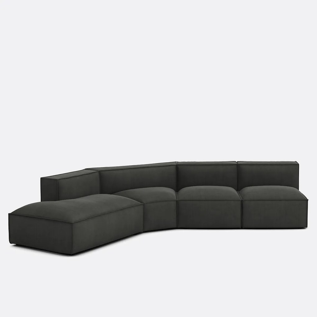 4-delige bank links ribfluweel, Seven