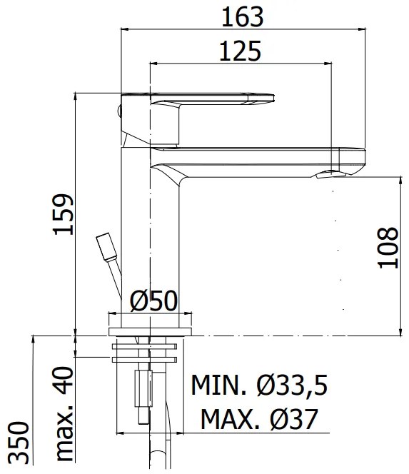 Paffoni Candy wastafelmengkraan opbouw chroom