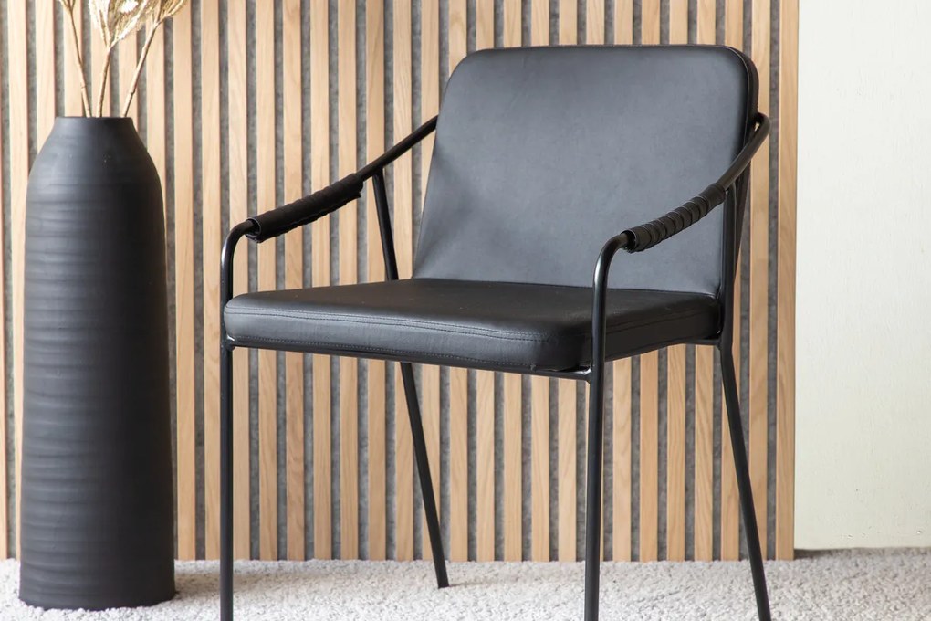 Jörn Eetkamerstoel - Mattias - Zwart - PU-Leer - Jörn