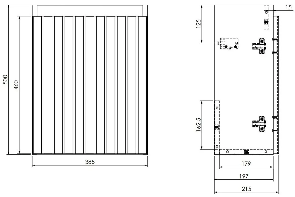 Fontana Bano toiletmeubel ribbelfront kasteel bruin 40x22cm met mat zwarte waskom