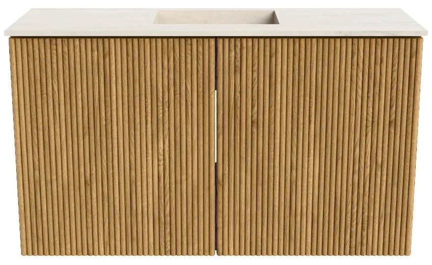 Mondiaz Joya DLux 70cm toiletmeubel oak met wastafel faye midden zonder kraangat meli