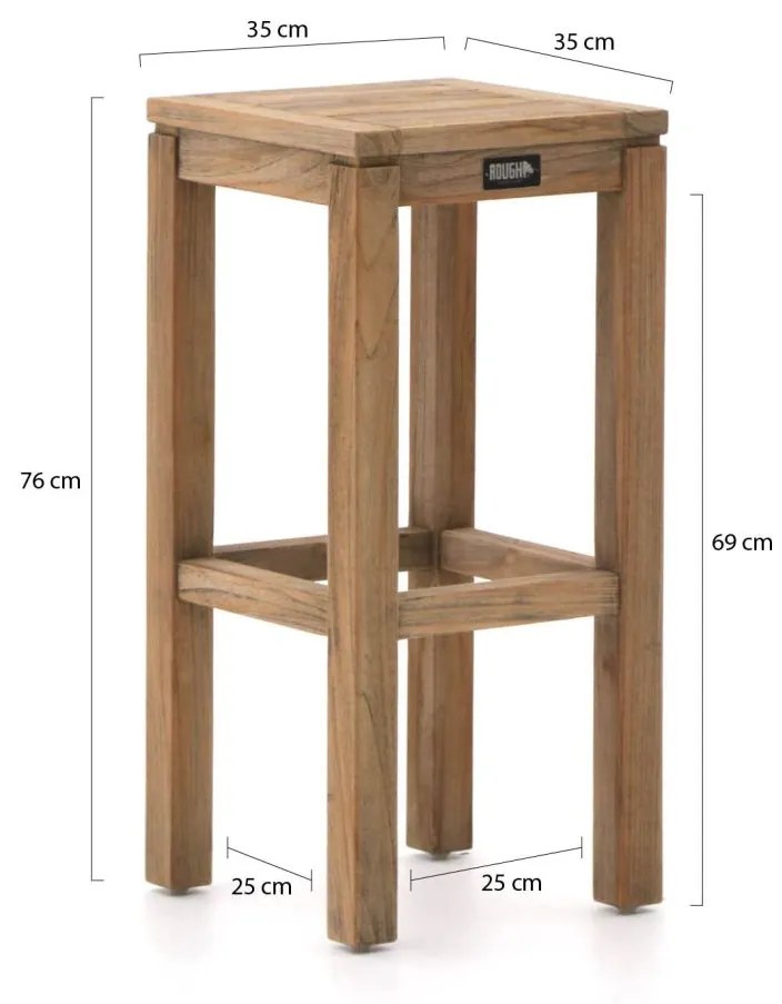 Barset ROUGH  | 8 personen | Tuinset teakhout | 9-delig | Kees Smit Tuinmeubelen