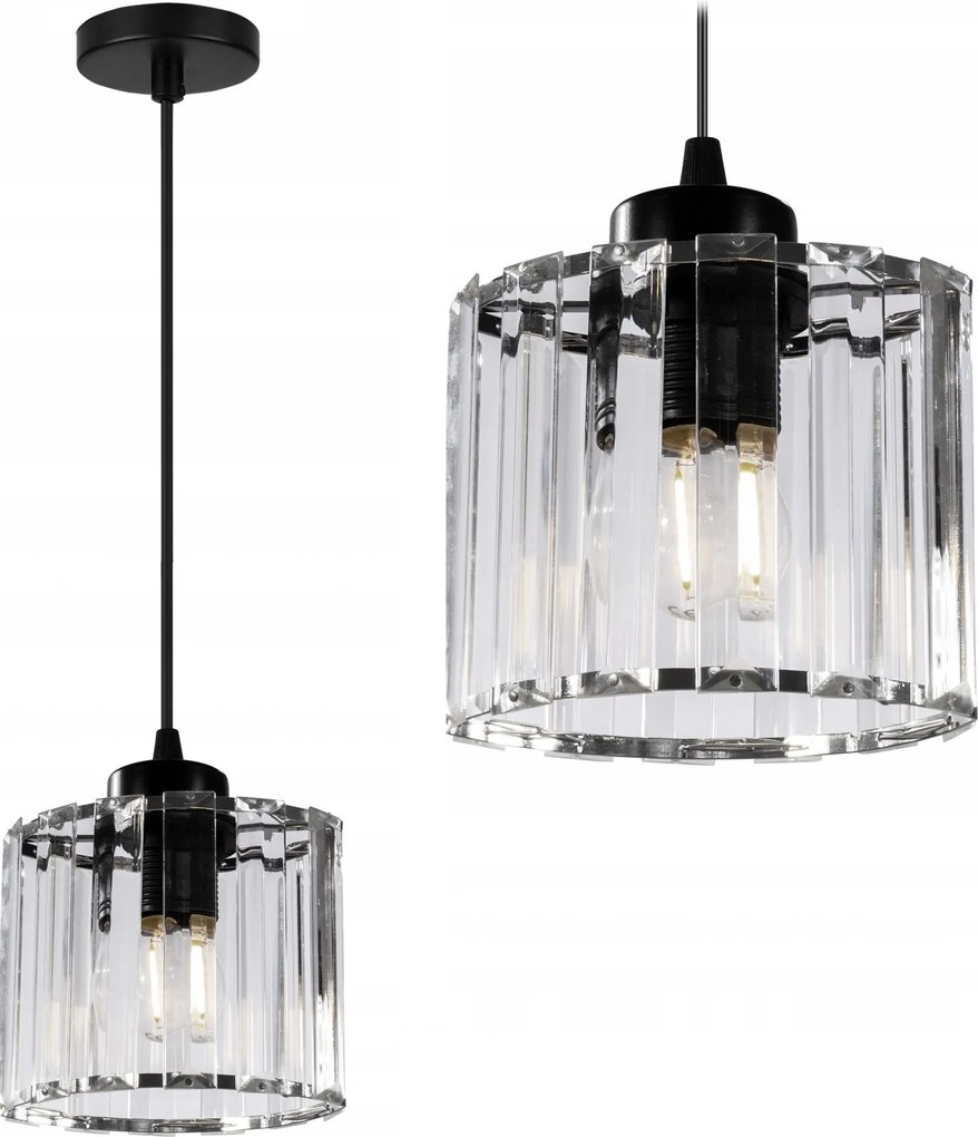 Zwarte kristallen plafondlamp APP511-1CP