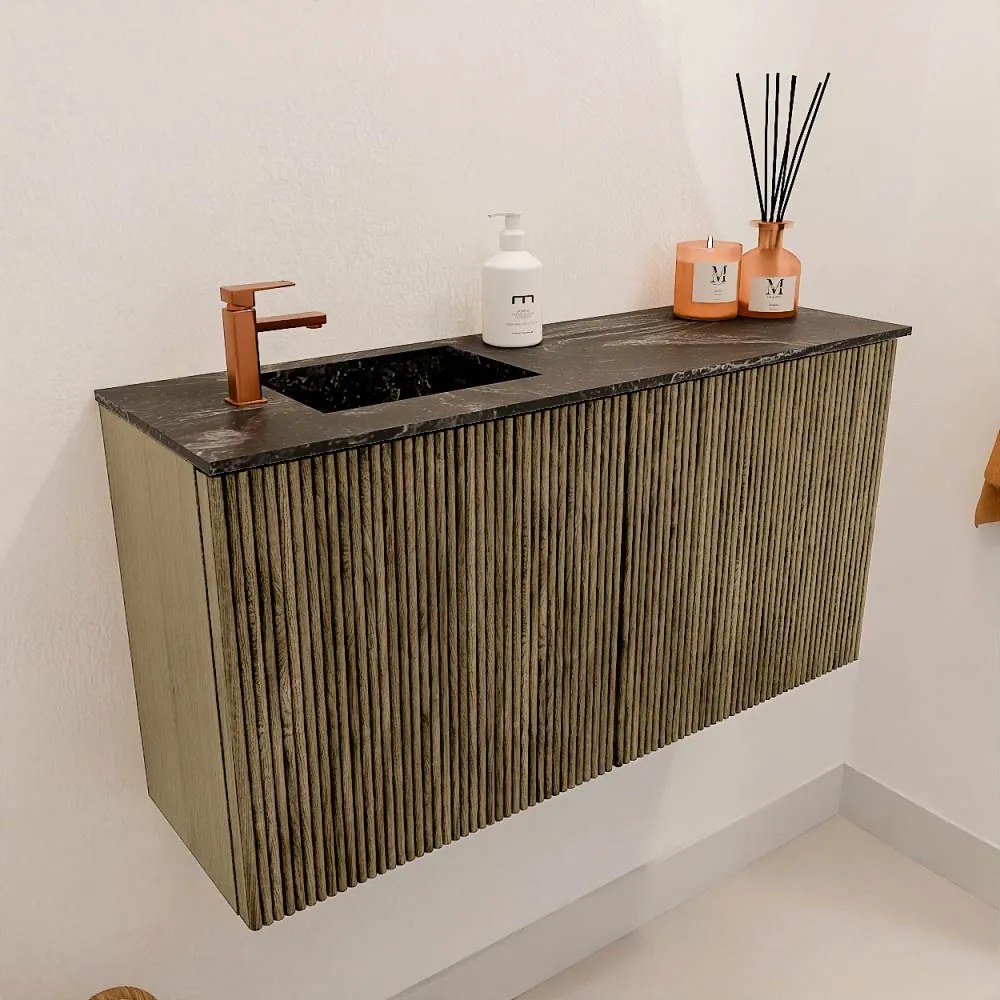 Mondiaz Joya DLux 80cm toiletmeubel dusk met wastafel faye links 1 kraangat lava