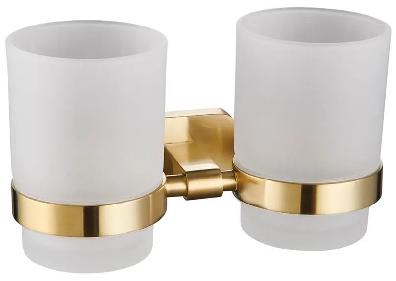 Eastbrook Asti messing bekerhouder dubbel messing geborsteld