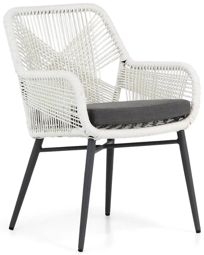 Bistroset 2 personen 70 cm Aluminium/wicker Wit Lifestyle Garden Furniture Advance/Como