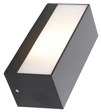 Moderne wandlamp zwart met lichteffect IP54 - Houks
