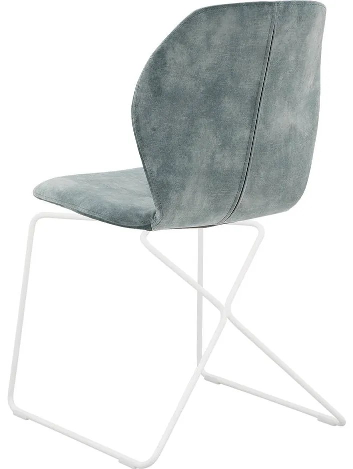 Goossens Excellent Eetkamerstoel Manzini groen velvet stof leuning, modern design