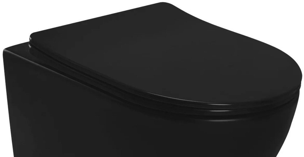 TOILETZITTING WC CARLO FLAT UF BLACK MATT