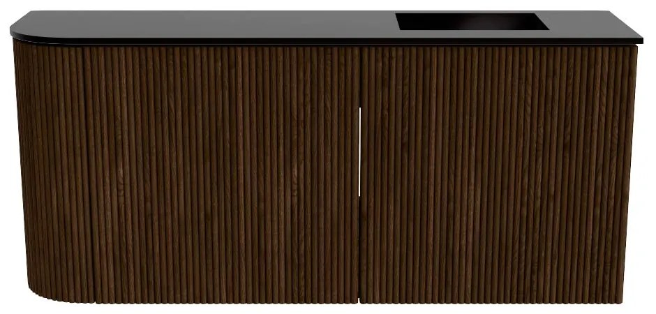 Mondiaz Joya 90cm toiletmeubel ronding links walnut met wastafel faye rechts 1 kraangat urban