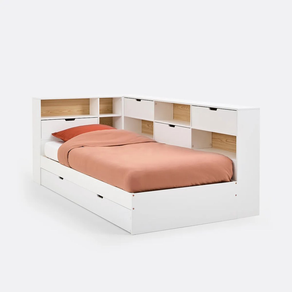 Bed met lade, opberging en lattenbodem Yann