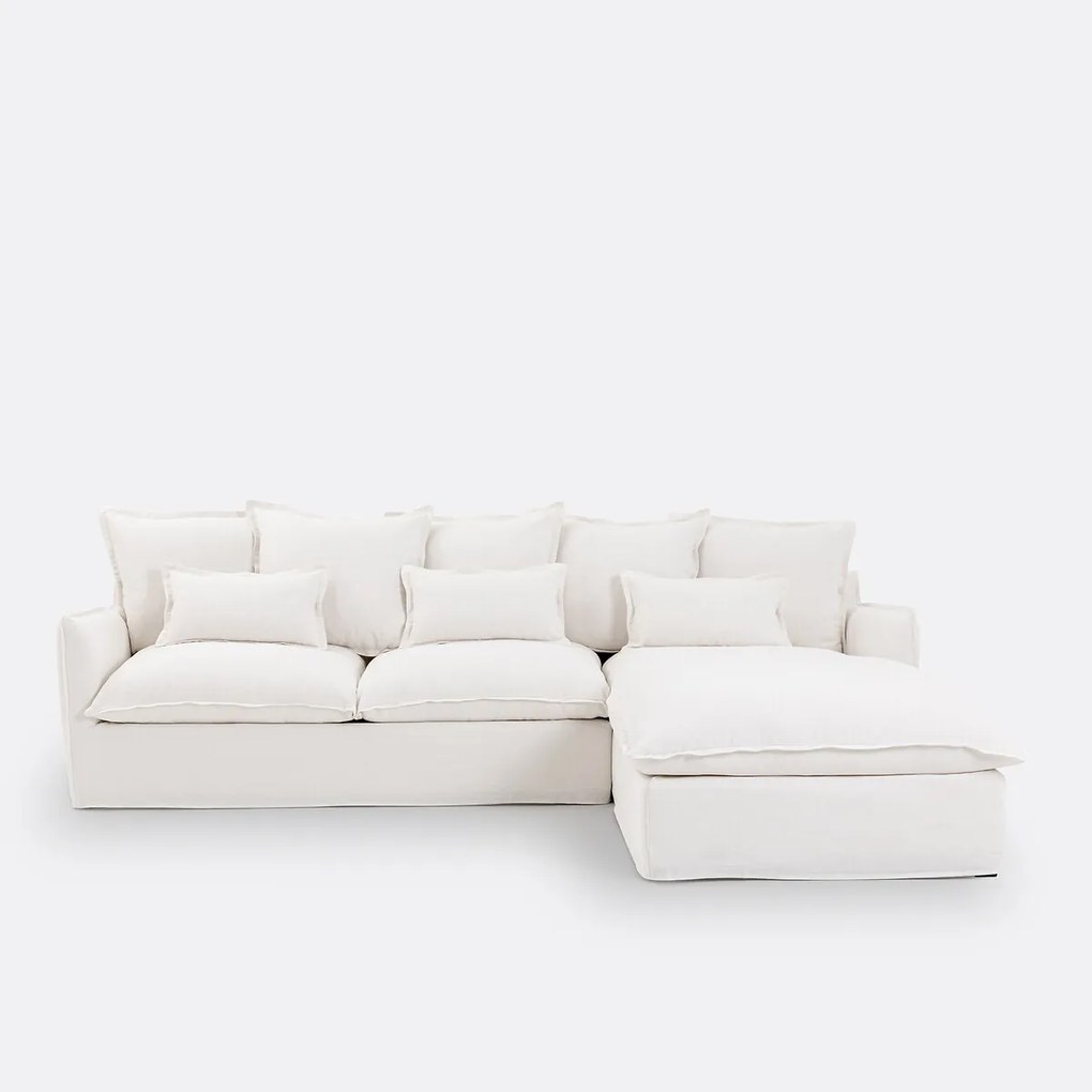 Slaapbank, 4 zits, Comfort Bultex®, afneembare hoezen, linnen, ODNA