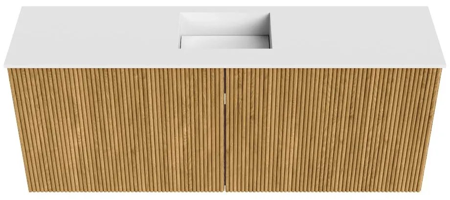 Mondiaz Joya 100cm toiletmeubel oak met wastafel faye midden zonder kraangat talc