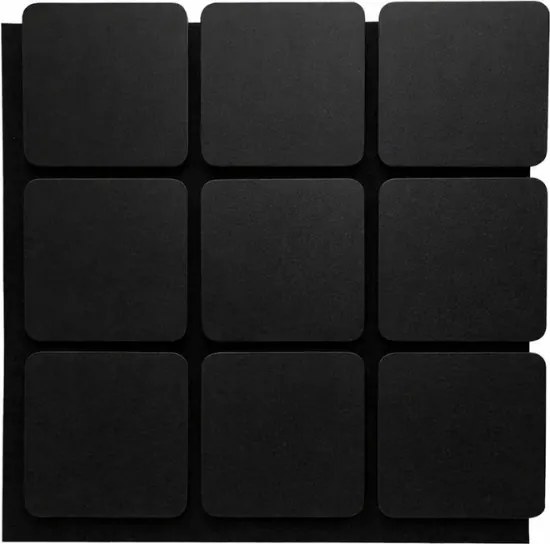 Kubus Vilt Woodie Paneel Zwart -  cm x  cm x  cm | 2.8 kg | Paneli akoestische wandpanelen - AKU Wandpanelen