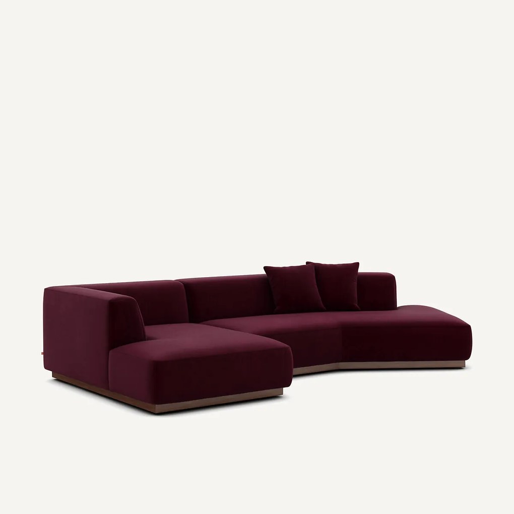 Linker open hoekbank fluweel, Jacopo