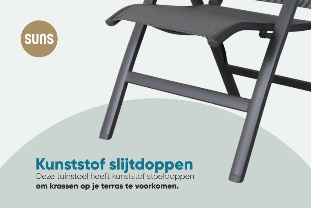 Suns New Castle verstelbare tuinstoel - Antraciet