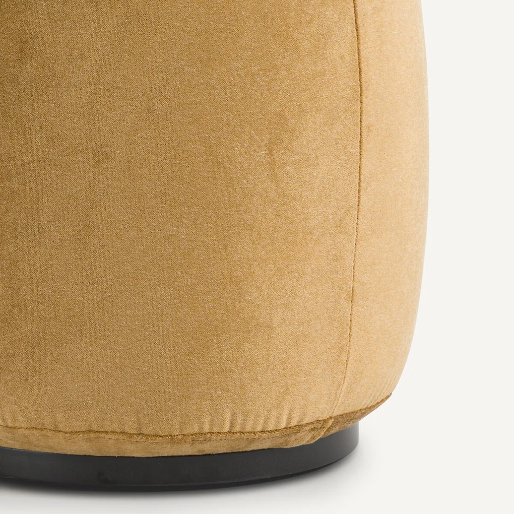 Voetenbank van linnen fluweel, Rosebury, ontwerp Emmanuel Gallina