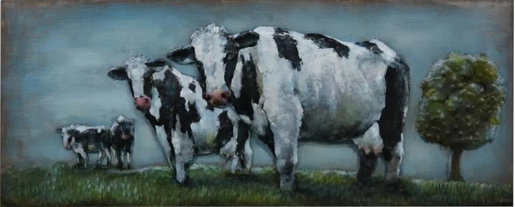 Schilderij - Metaalschilderij - Koeien, 150x60cm