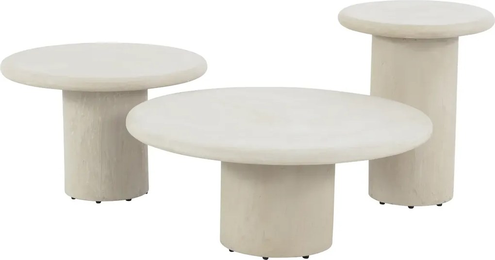4 Seasons Outdoor Hampton mortex loungetafel met rond blad Ø 60 cm Loungetafel beige weerbestendig