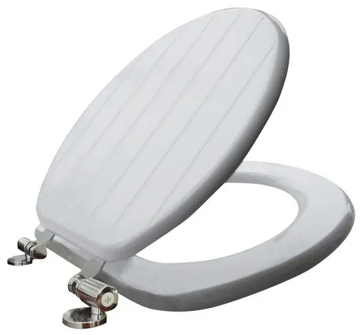 GO by Van Marcke Stripe toiletzitting in MDF softclose 435x375 mm wit met gegroefde strepen YFM1