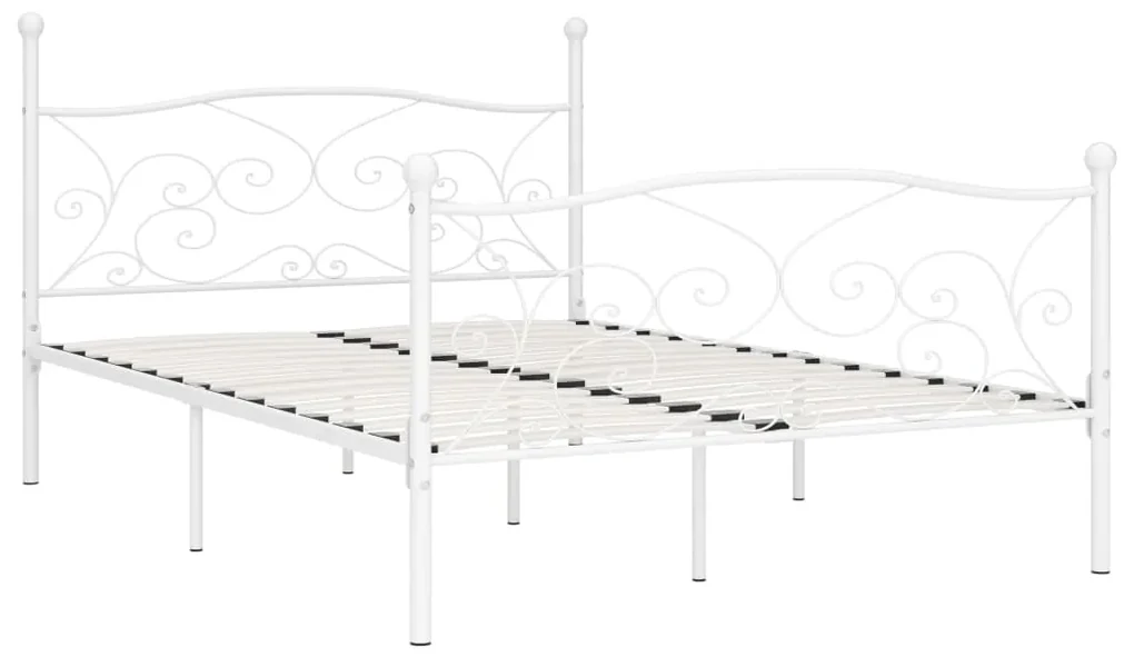 vidaXL Bedframe met lattenbodem metaal wit 120x200 cm