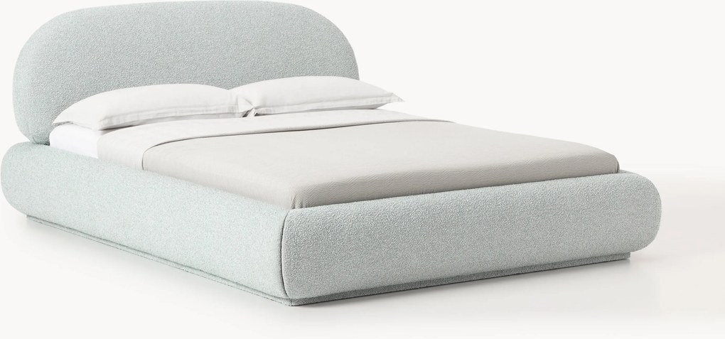 Bouclé gestoffeerd bed Alba