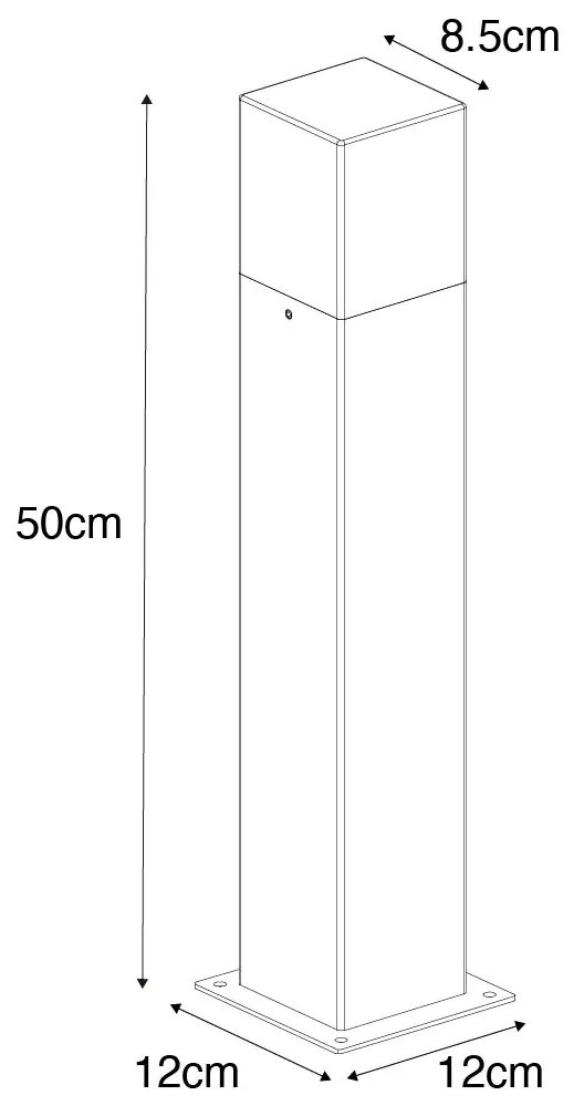 Smart staande buitenlamp met dimmer roestbruin 50 cm incl. Wifi P45 - Denmark Industriele / Industrie / Industrial E27 IP44 Buitenverlichting