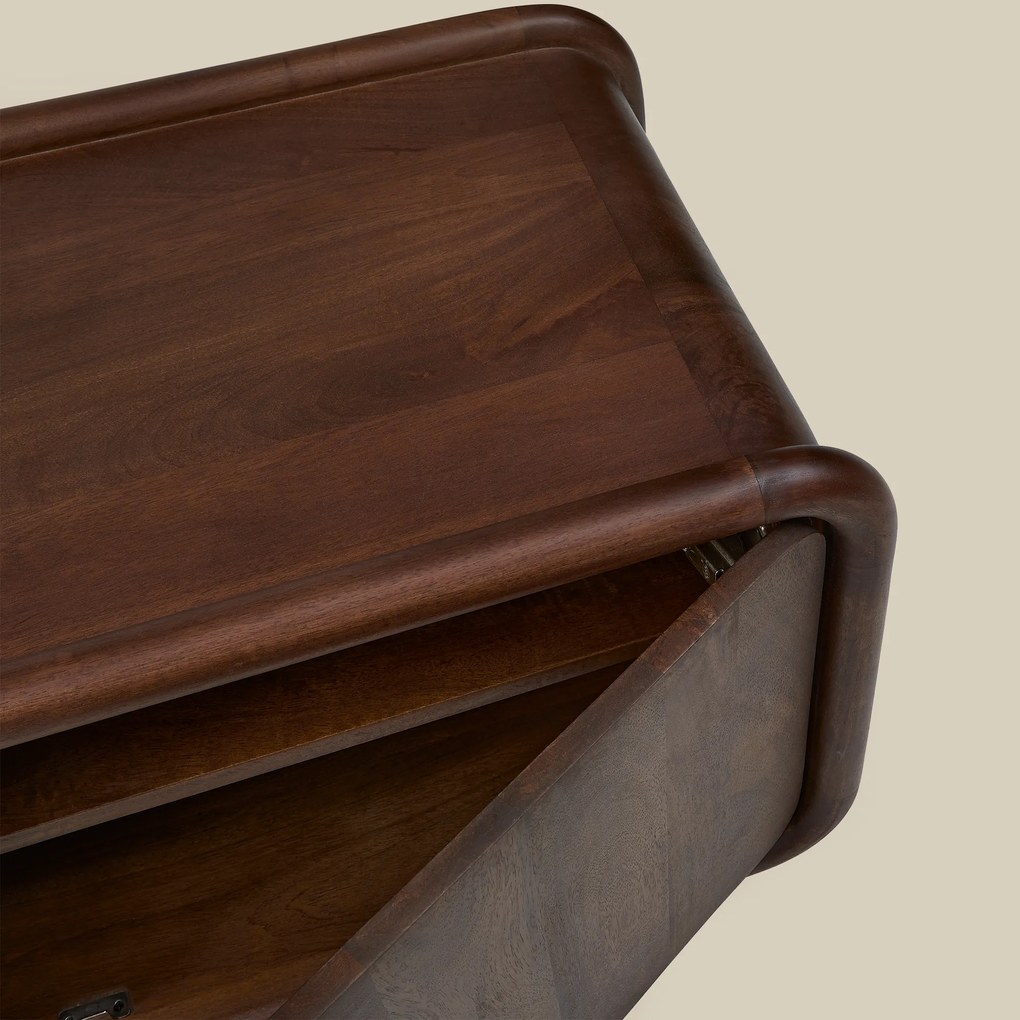 Tv-meubel Hout Met Ronde Hoeken 200 Cm - 200x43x50cm.