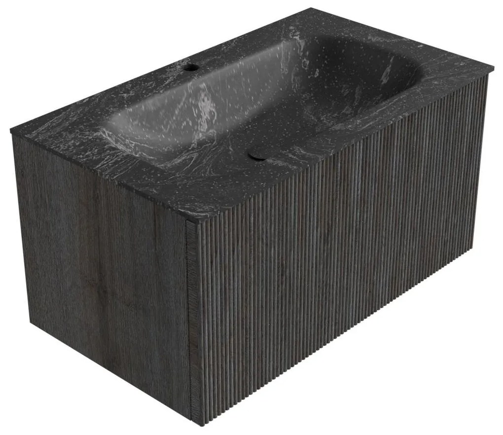 Mondiaz Kurve-dlux 80cm badmeubel shadow met 1 lade en wastafel big small midden 1 kraangat lava