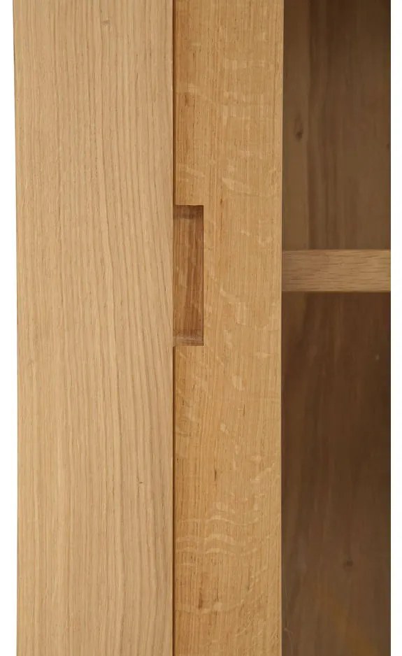 Goossens Buffetkast Clear, 2 glasdeuren boven, 4 dichte deuren onder, blank eiken, 210 x 225 x 45 cm, stijlvol landelijk