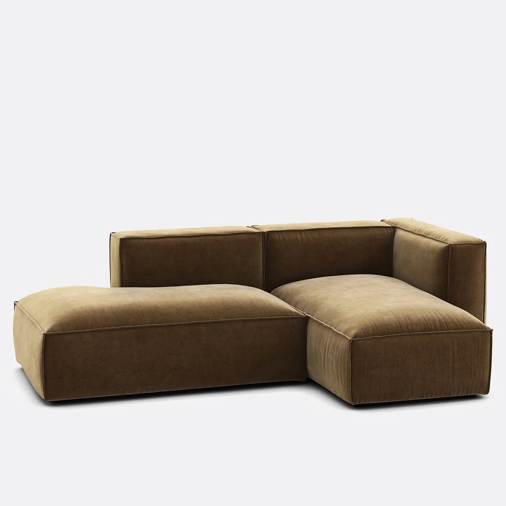 Rechthoekige bank in vintage fluweel Seven