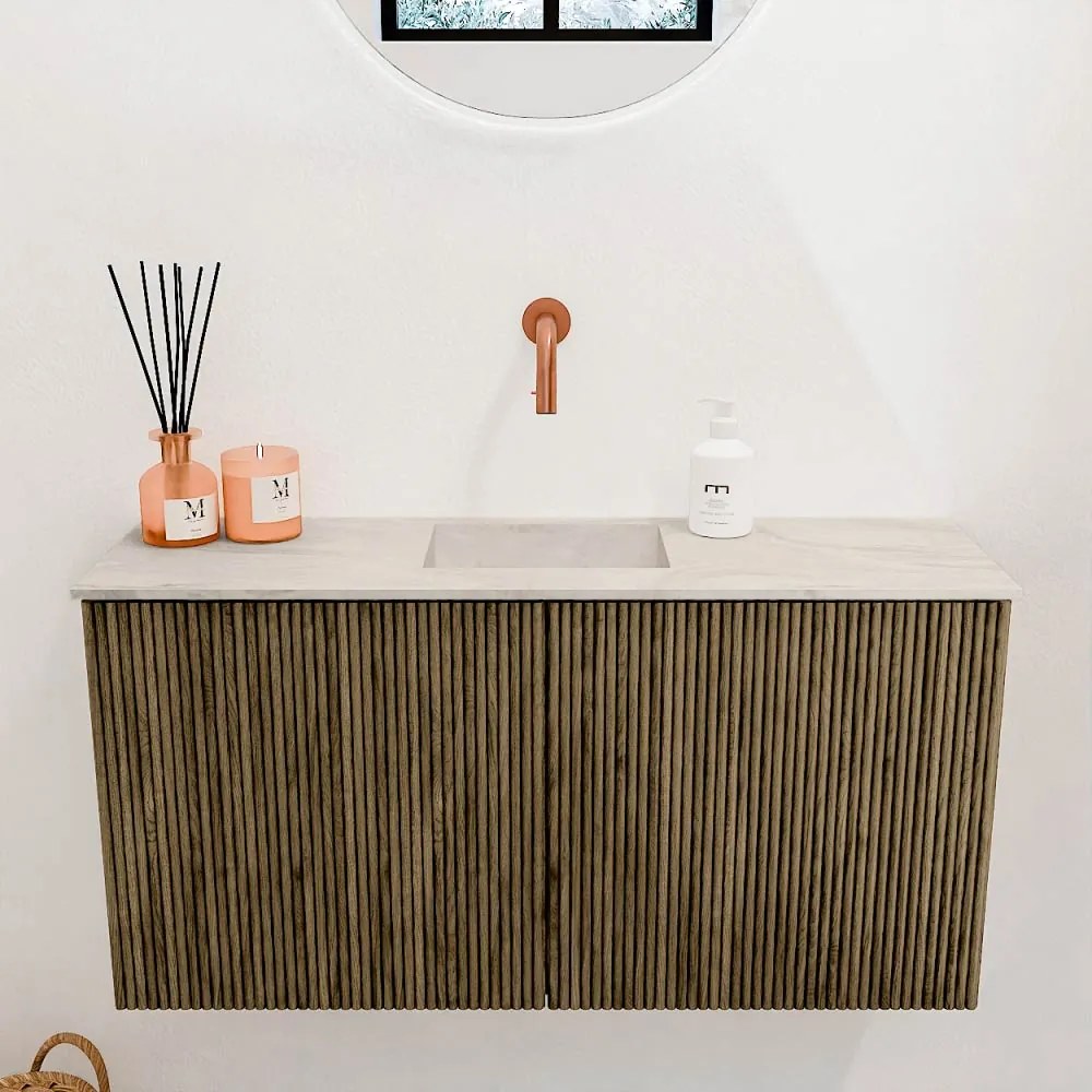 Mondiaz Joya DLux 80cm toiletmeubel dusk met wastafel faye midden zonder kraangat ostra